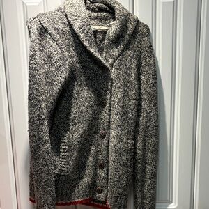 Roots Marled Gray Shawl Collar Button Cardigan